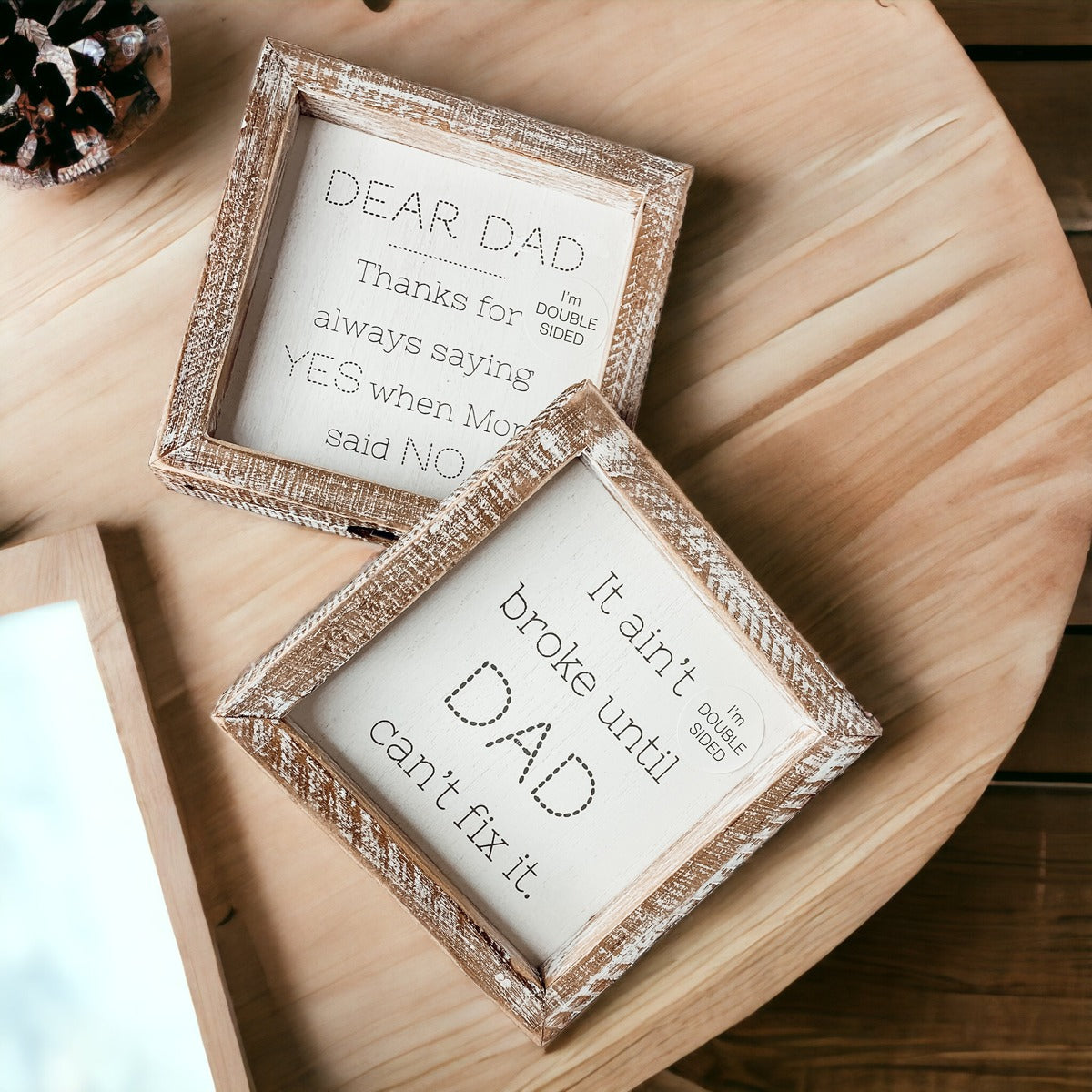 Papa a dit oui – Panneau double face de 6 pouces encadré en bois, accessoire photo de demande en mariage, souvenir