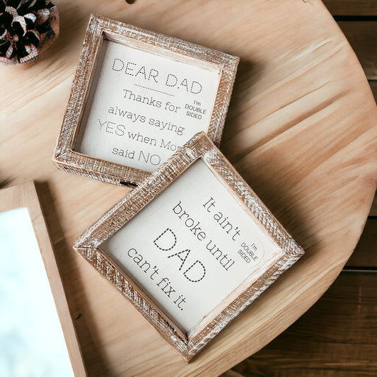 Papa a dit oui – Panneau double face de 6 pouces encadré en bois, accessoire photo de demande en mariage, souvenir