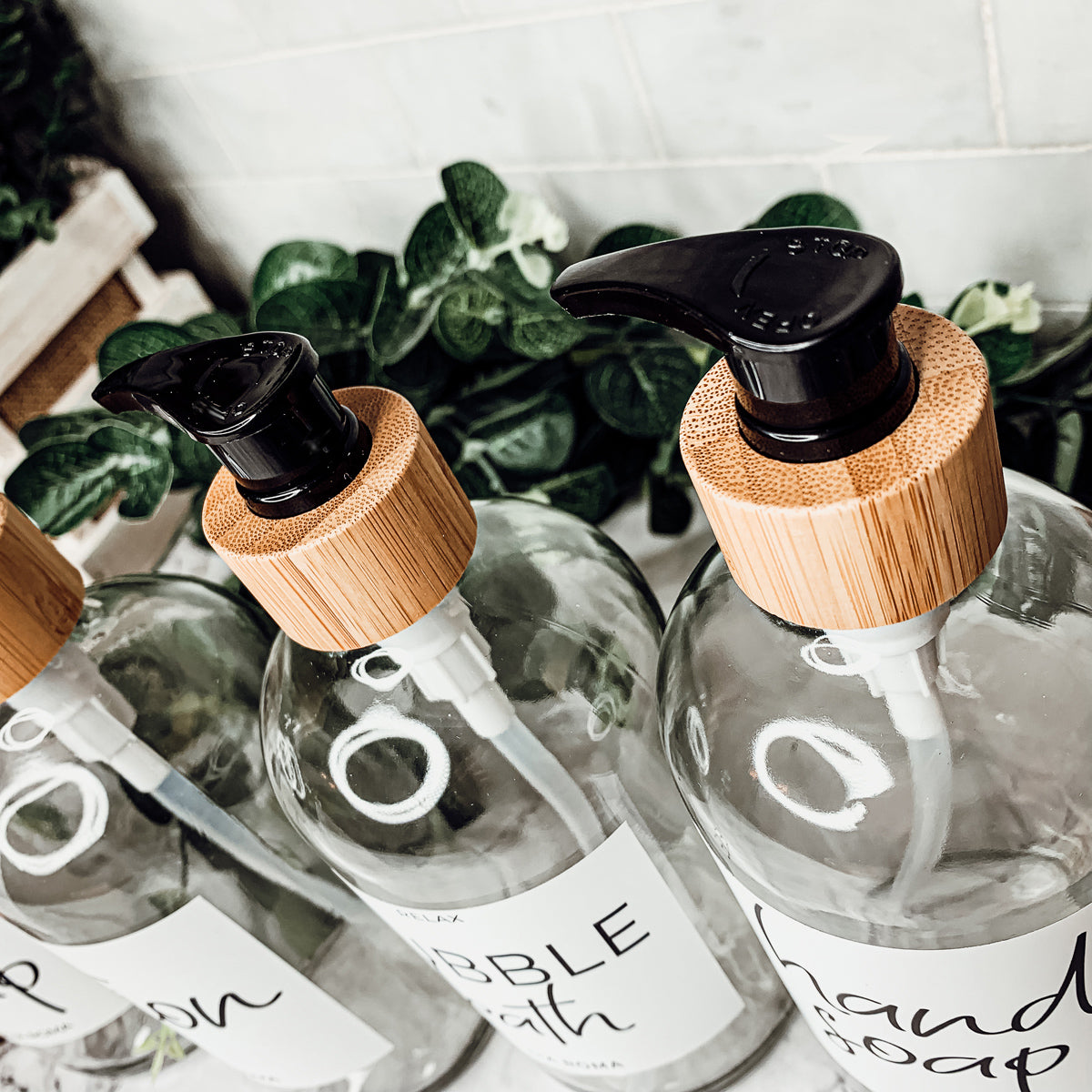 16oz Glas Boston Rundflasche Klar mit weißem Etikett – Mehrfachpackung