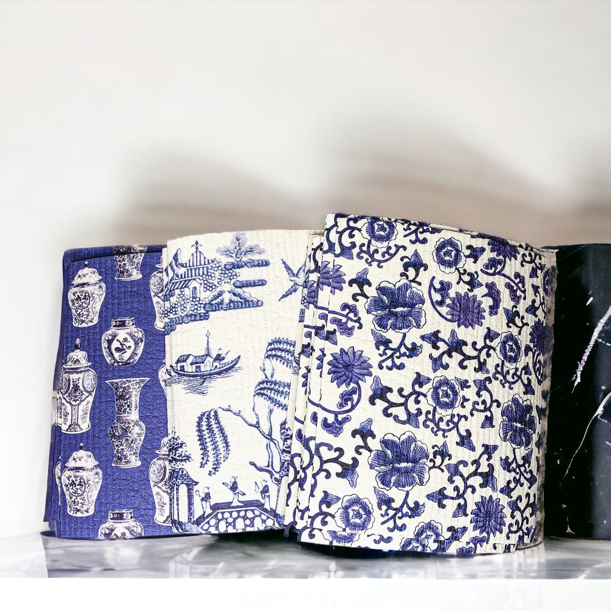 Chinoiserie Öko-Küchentücher – Biologisch abbaubare Zellulose-Baumwolle, 3 Designs