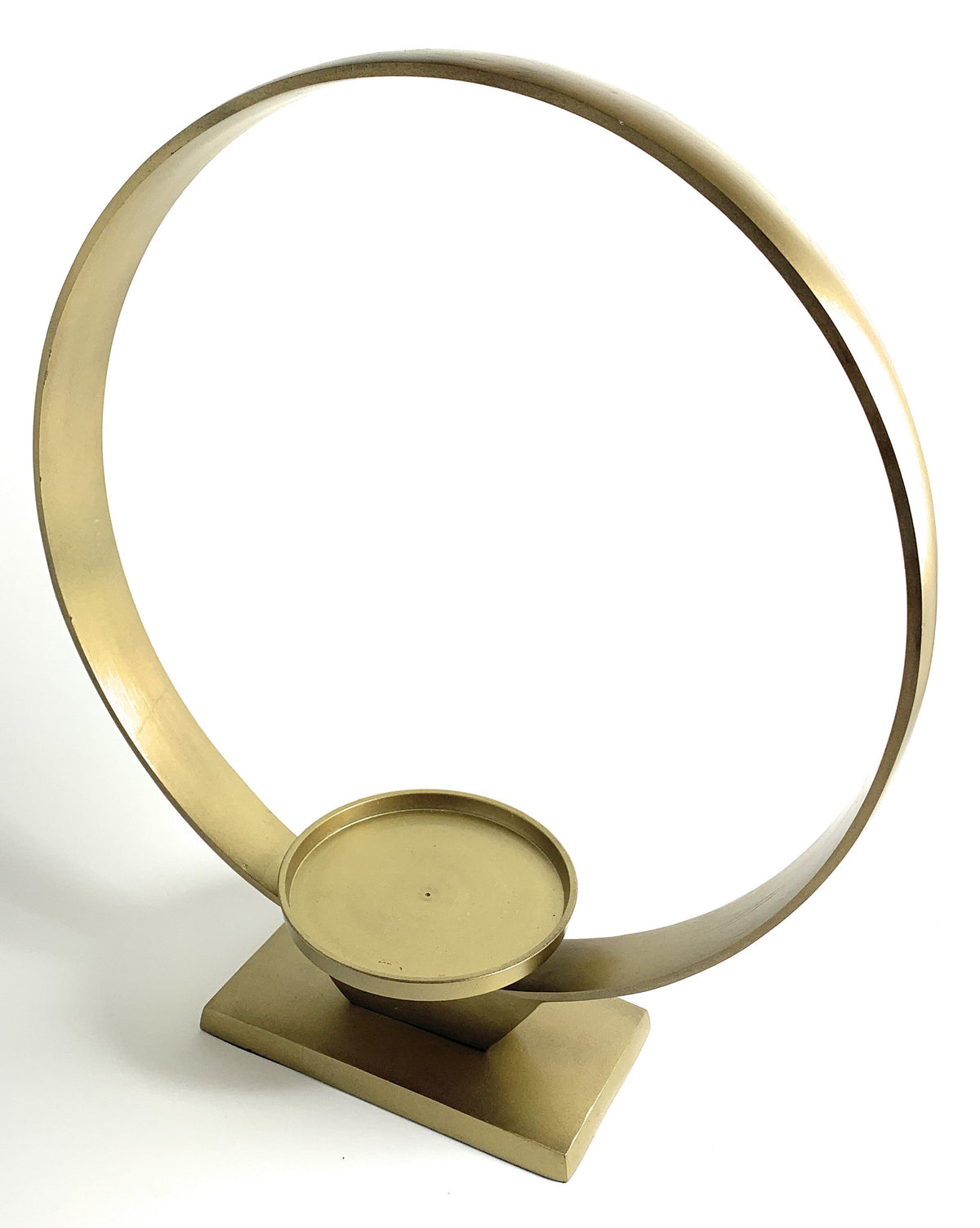 Vibhsa Gold Ring Candle Holder | 15"H, 12.5" Ring, Sand-Cast Aluminum