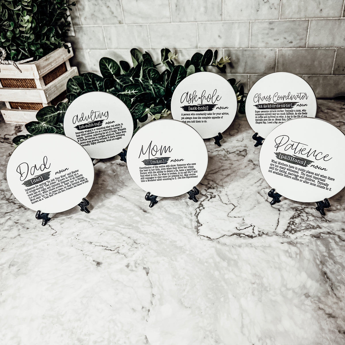 Lot de 6 dessous de verre amusants pour adultes avec citations humoristiques pour la maison et le bar