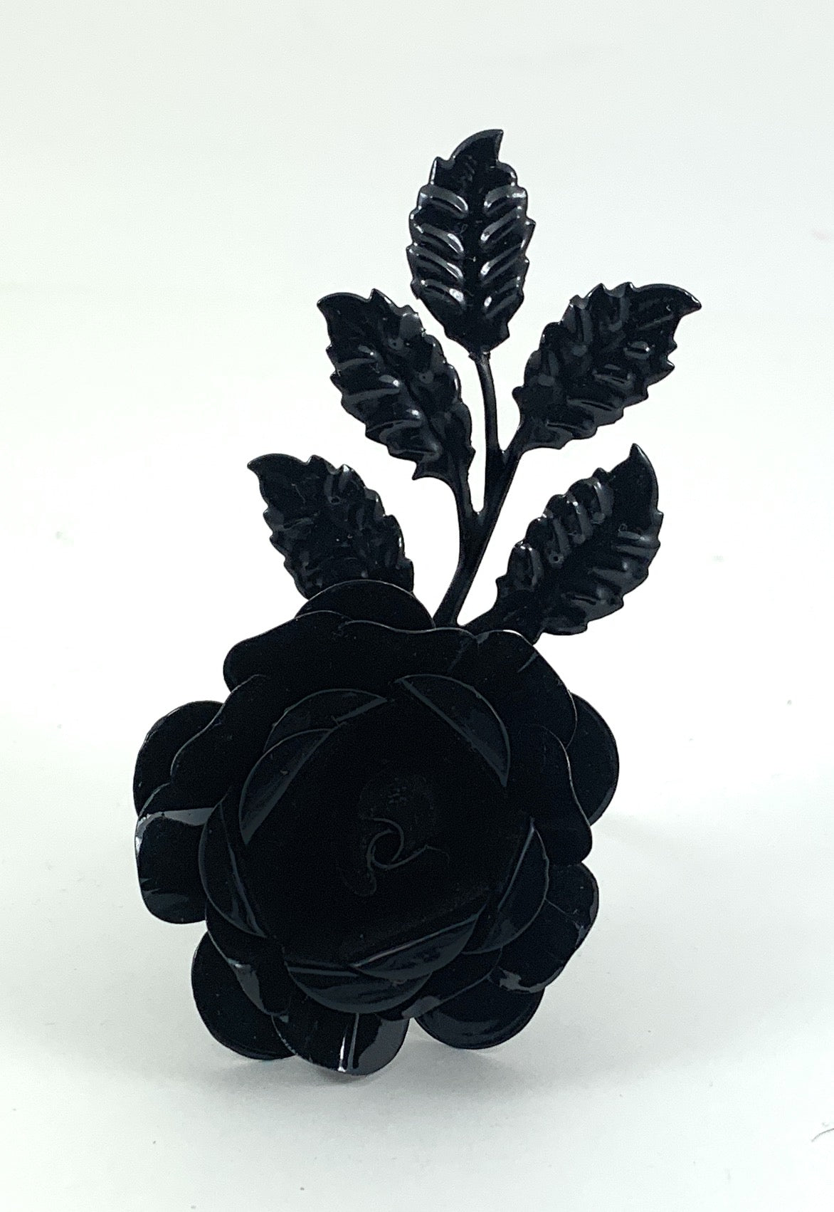 Vibhsa Black Rose Napkin Rings | Set of 4, Handcrafted