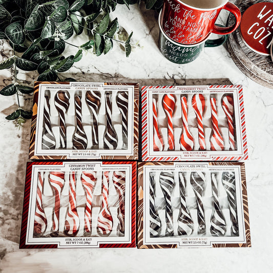 Essbare Löffel 3 Geschmacksrichtungen Pfefferminz Zimt Kakao Weihnachtsfeier Leckereien
