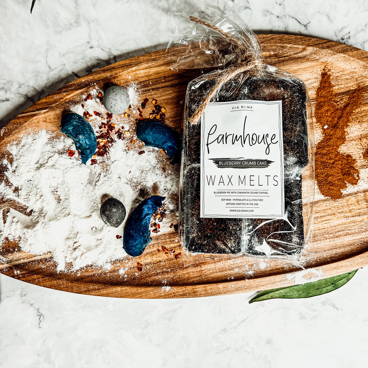 Cire fondante parfumée "Tarte aux Myrtilles et Pâte Sablée Cannelle" XL - Collection Fermière