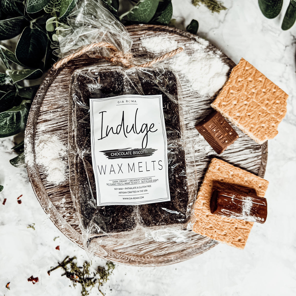 Chocolate Biscotti XL Wax Melts Natural Brownie Scent 4 Large Cubes 2.5x1