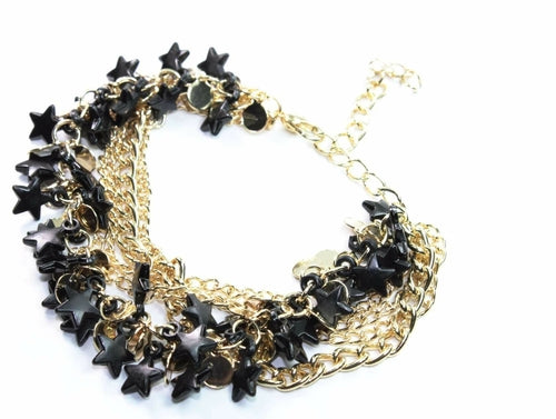 Bracelet à breloques étoile à trois niveaux, rallonge 7 po, fermoir mousqueton