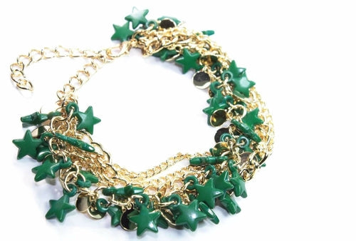 Dreistufiges Stern-Charm-Armband, 17,8 cm Verlängerung, Karabinerverschluss