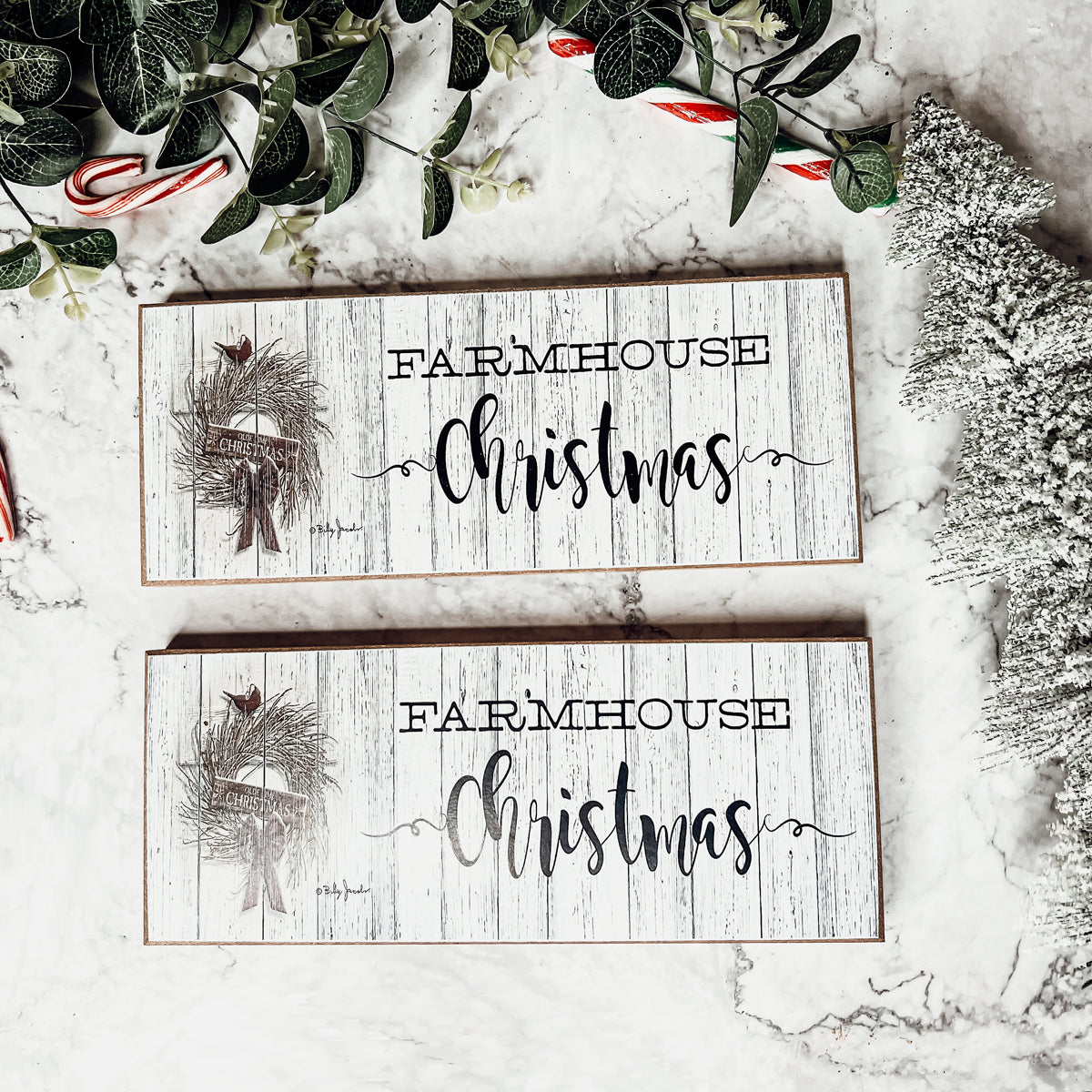 Bauernhaus-Weihnachtsschild Holz Rustikales Weihnachtsdekor Minimalistisch Neutral 10x4