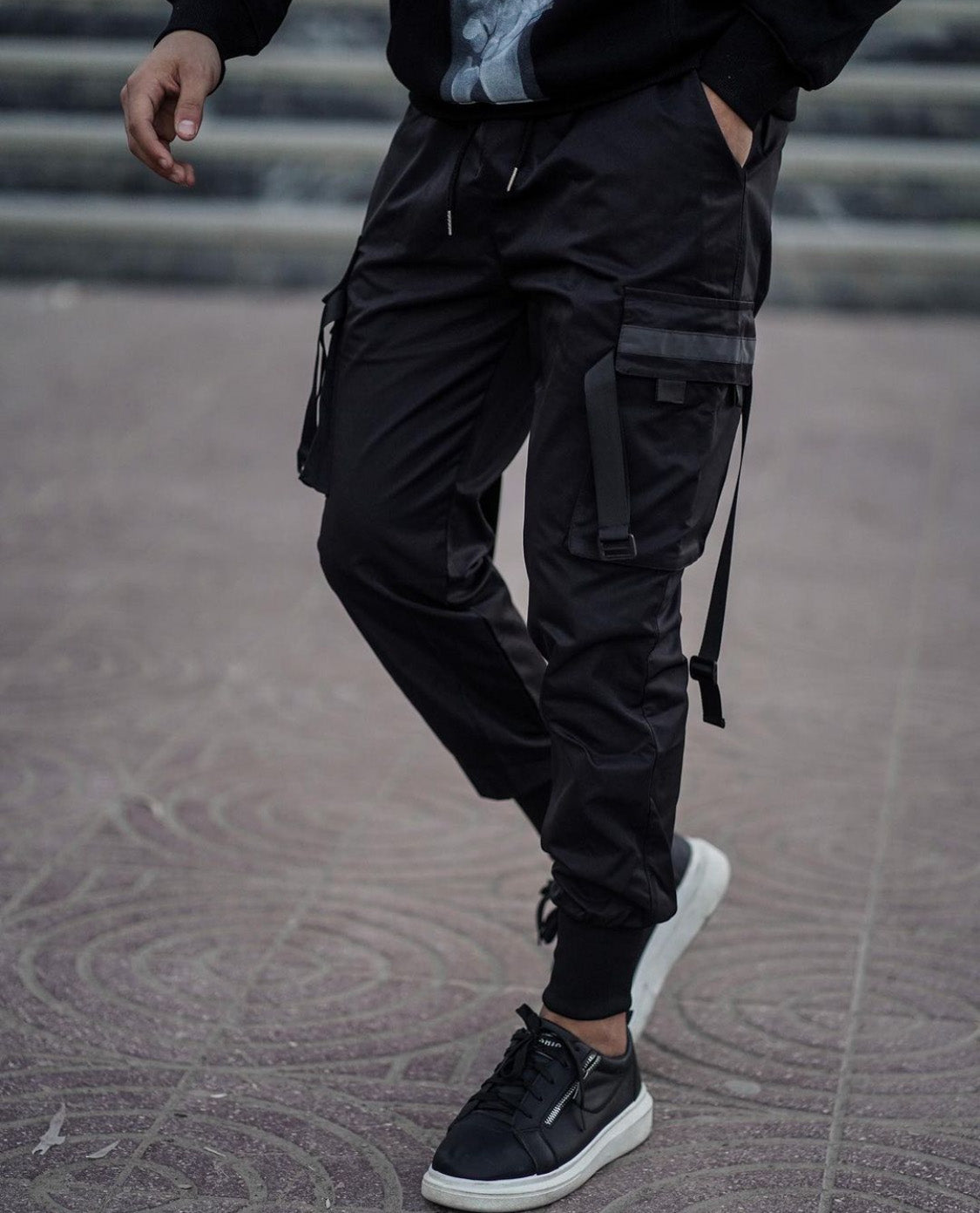 Pantalon de jogging noir mat YE2032