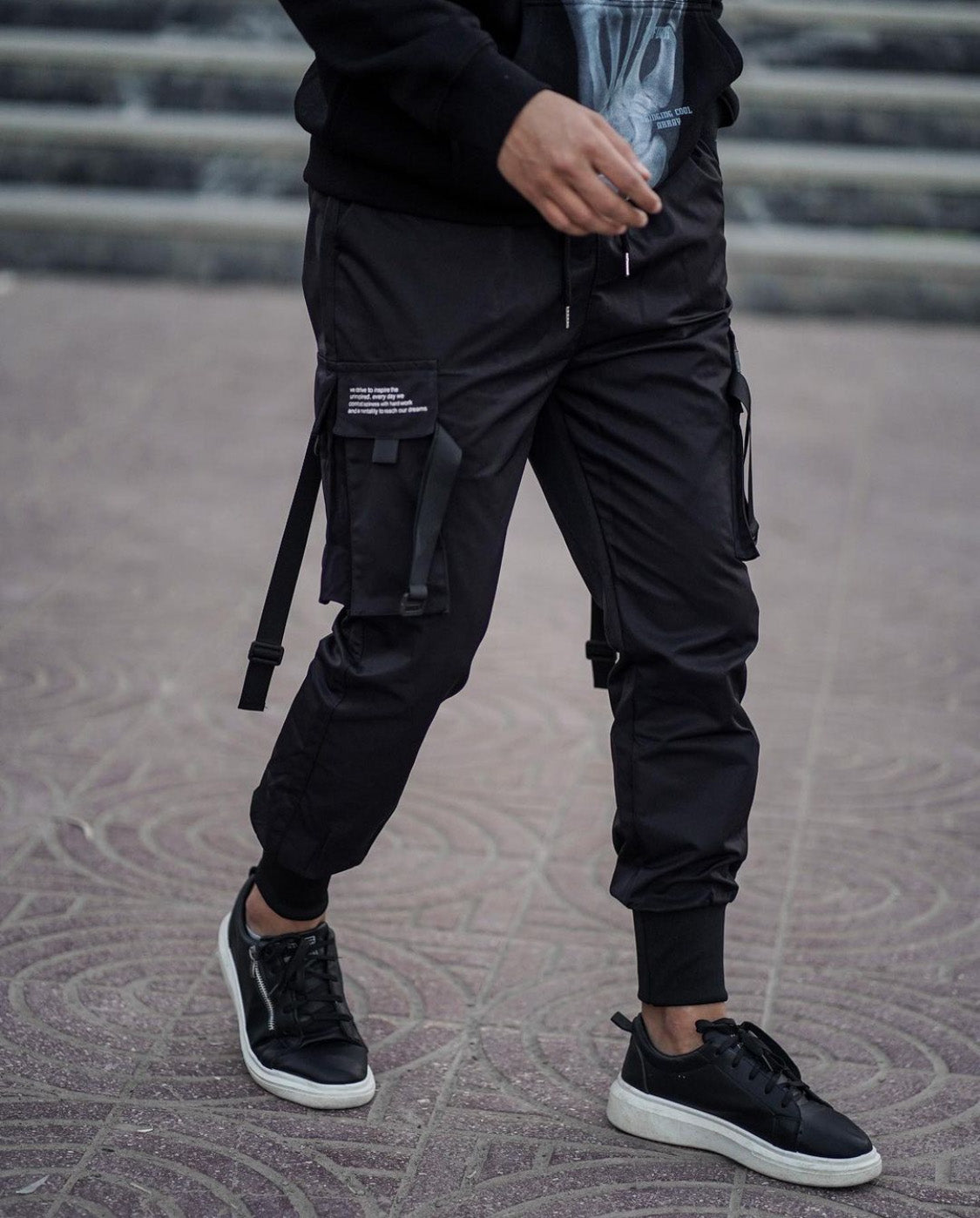 Pantalon de jogging noir mat YE2032