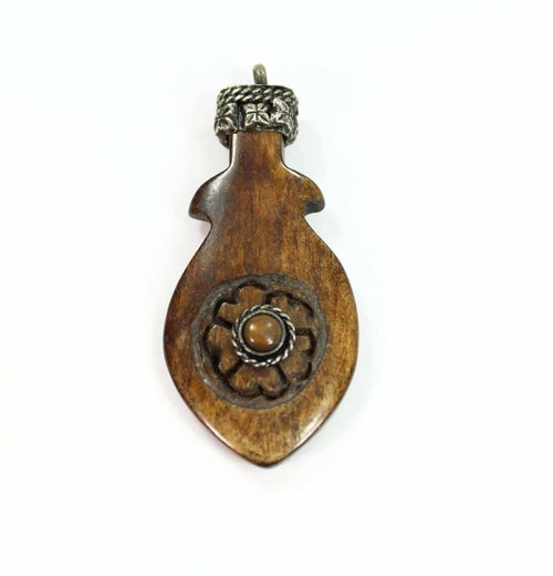 Collier Pendentif Tribal Fleur Poisson Breloque Pierre Boho