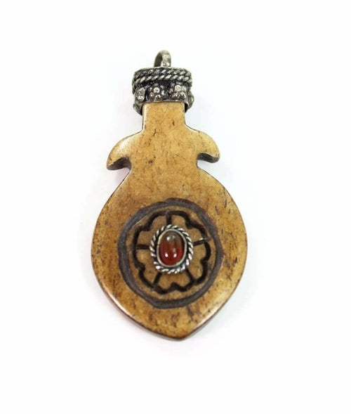 Collier Pendentif Tribal Fleur Poisson Breloque Pierre Boho