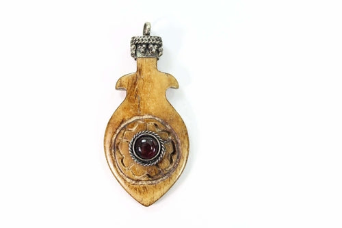 Fish Flower Tribal Pendant Necklace Boho Stone Charm
