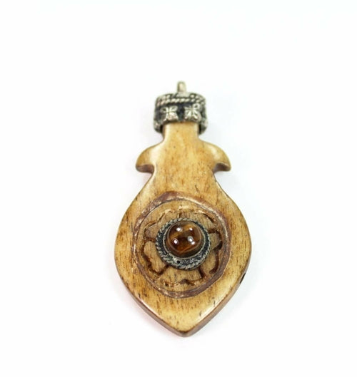 Fish Flower Tribal Pendant Necklace Boho Stone Charm