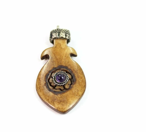 Fish Flower Tribal Pendant Necklace Boho Stone Charm