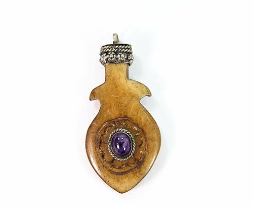 Fish Flower Tribal Pendant Necklace Boho Stone Charm
