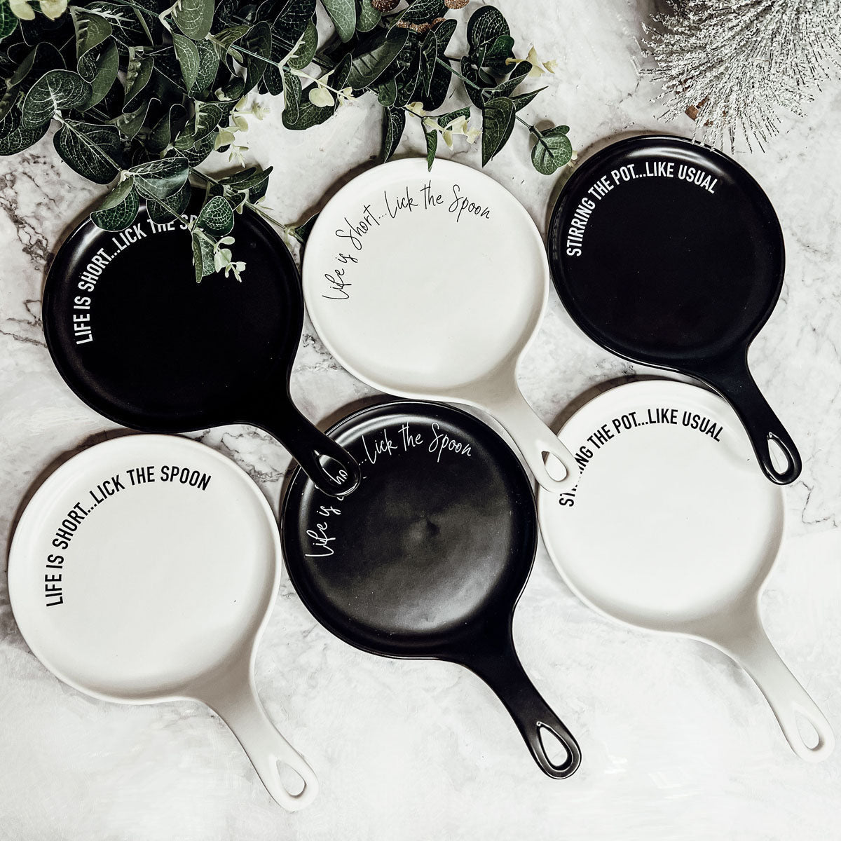 Löffelablage und Holzlöffel-Set, Farbauswahl, individuelles Zitat, Küchengeschenk