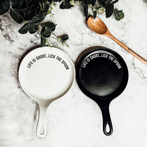 Löffelablage und Holzlöffel-Set, Farbauswahl, individuelles Zitat, Küchengeschenk