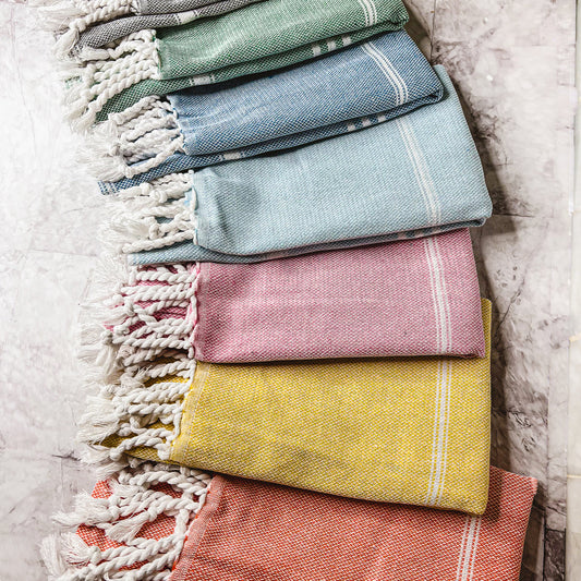 Turkish Hand Towel Oversized 100% Cotton Peshtemal Lightweight Absorbent