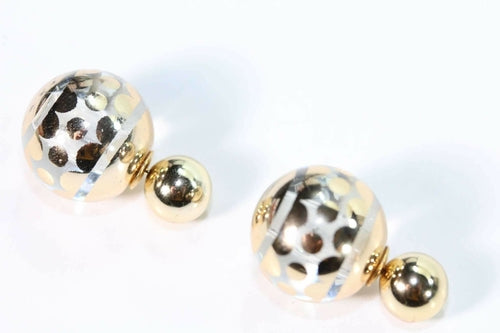 Glass Acrylic Ball Stud Earrings Large Small Polka Dot