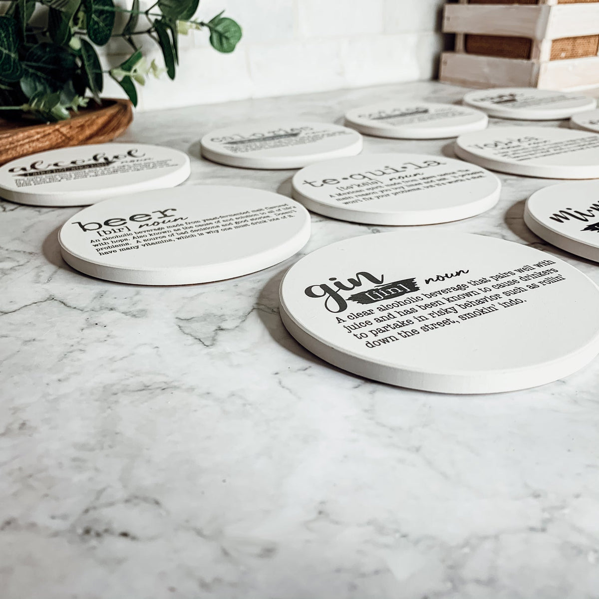 Funny Drink Definition Coasters Set Dictionary Quote Coasters For Bar And Countertop Decor