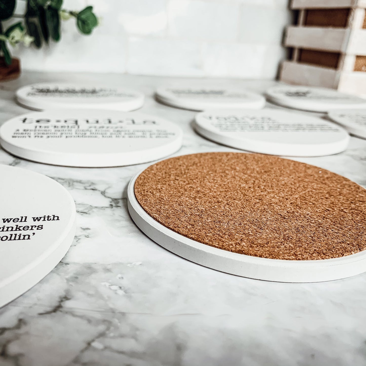 Sous-verres amusants avec définition de boisson, lot de sous-verres citation de dictionnaire pour décoration de bar et de comptoir