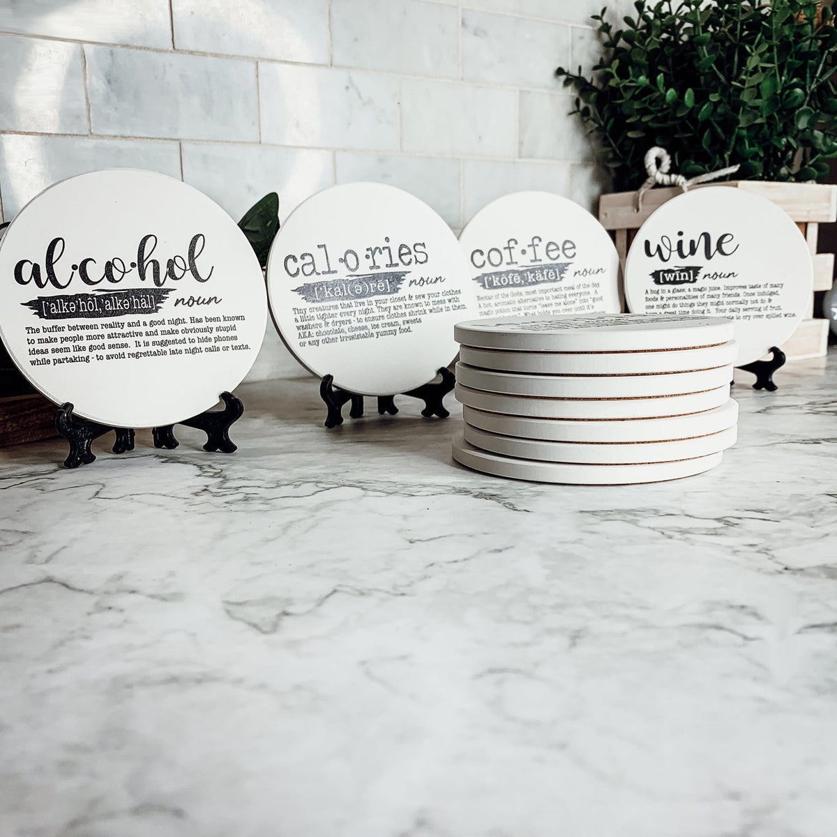 Funny Drink Definition Coasters Set Dictionary Quote Coasters For Bar And Countertop Decor