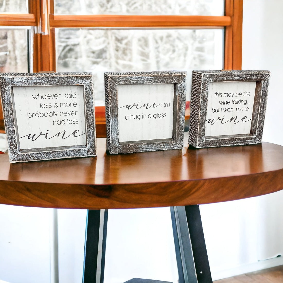 Framed Wine Sign Wall Art Rustic Home Decor For Wine Lovers Kitchen Bar Display Gift