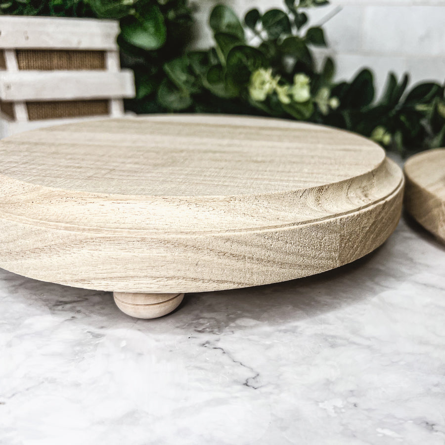 Rustikales handgefertigtes Holztablett – Display-Sockel, Kerzen- und Seifenhalter