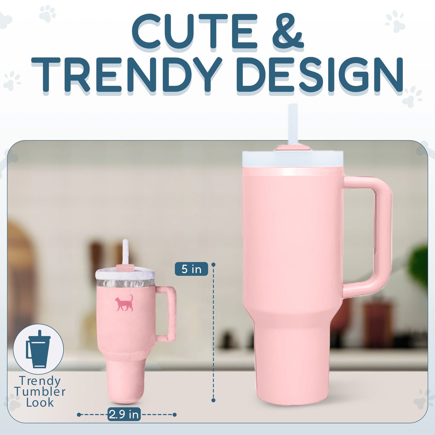 PUPROAR Kitty Cup Cat Toy | Cute Catnip & Crinkle Plush Cat Toy