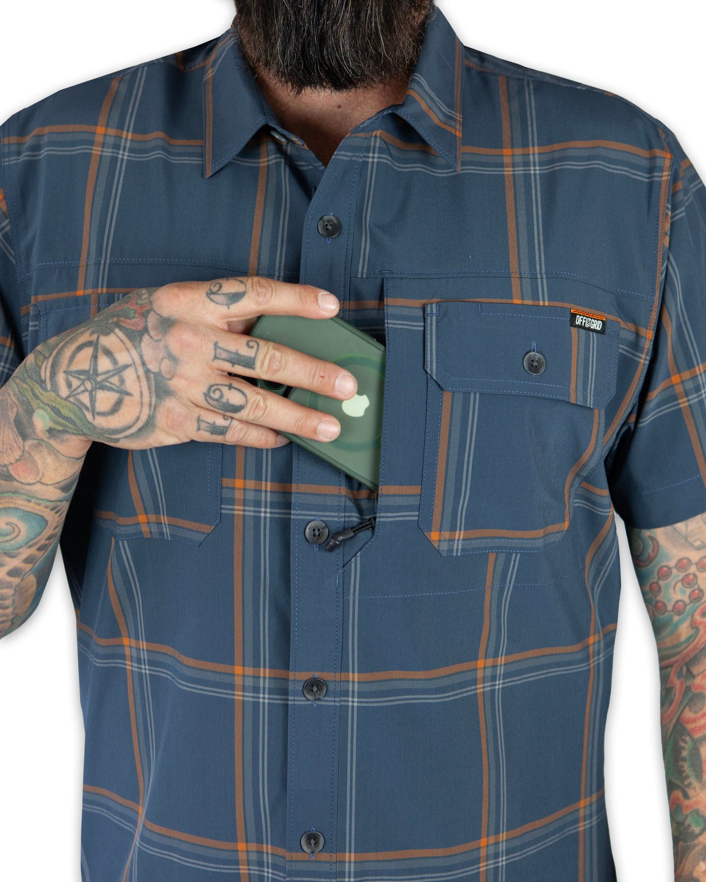 Jack Knife SS Shirt – Dunkelgrau-Blau