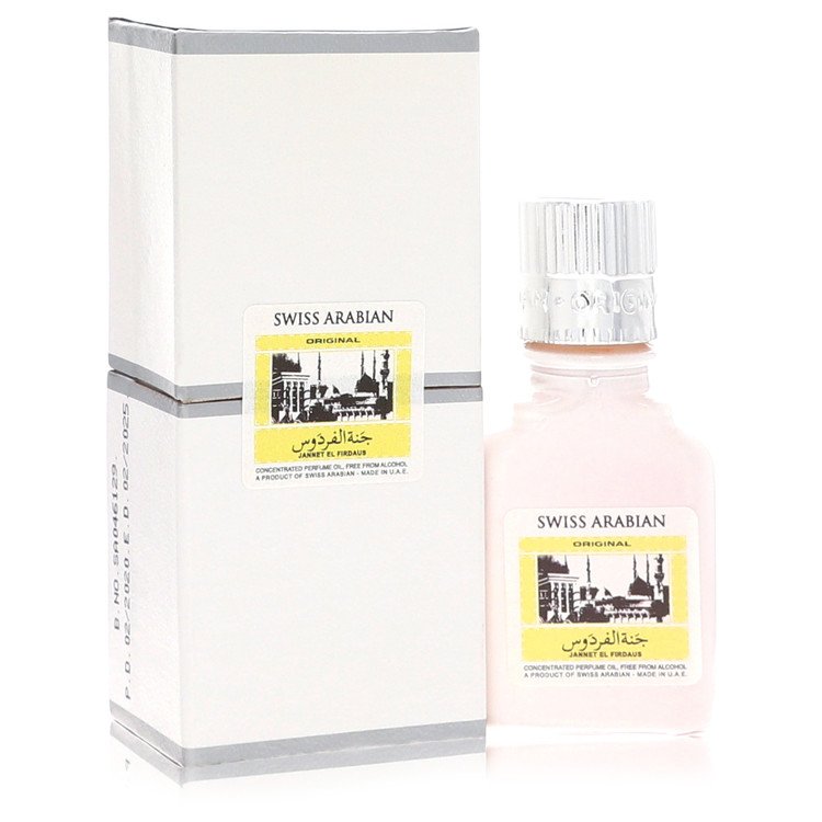 Jannet El Firdaus de Swiss Arabian, huile parfumée concentrée sans alcool (Attar Blanc Unisexe) 0,30 oz pour Hommes