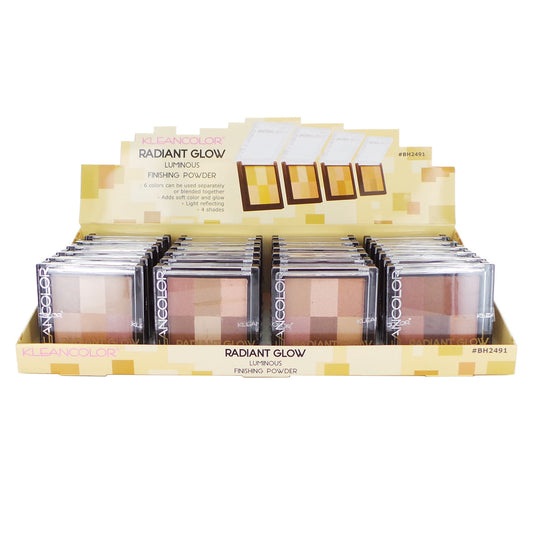 KLEANCOLOR Radiant Glow Poudre de finition lumineuse, présentoir de 24 pièces