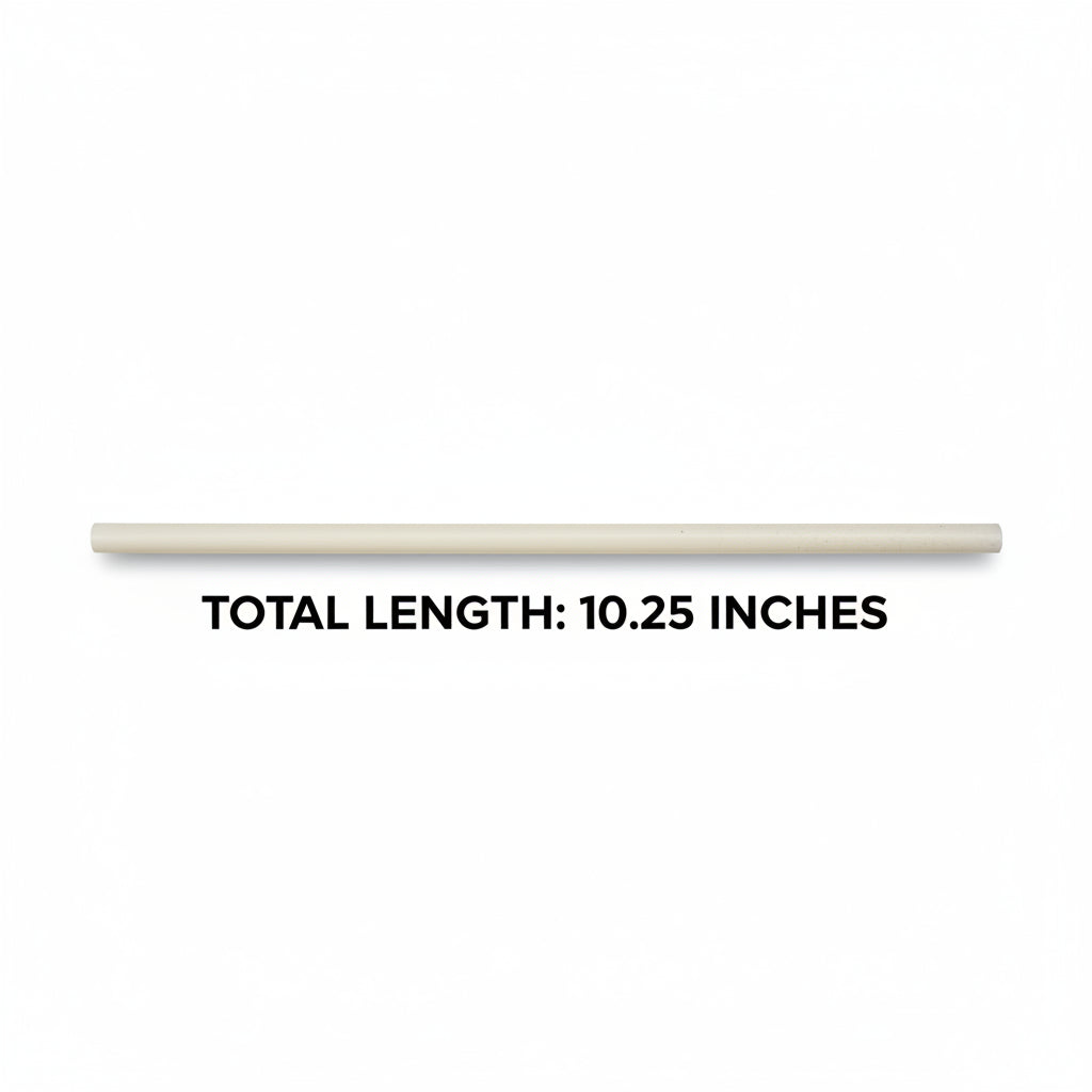 Pailles Géantes Compostables Blanches Emballées 26 cm x 0,69 cm – Paquet de 1 850