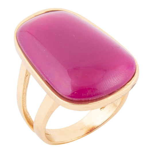 Bague Madeleine en Agate Rose Dorée
