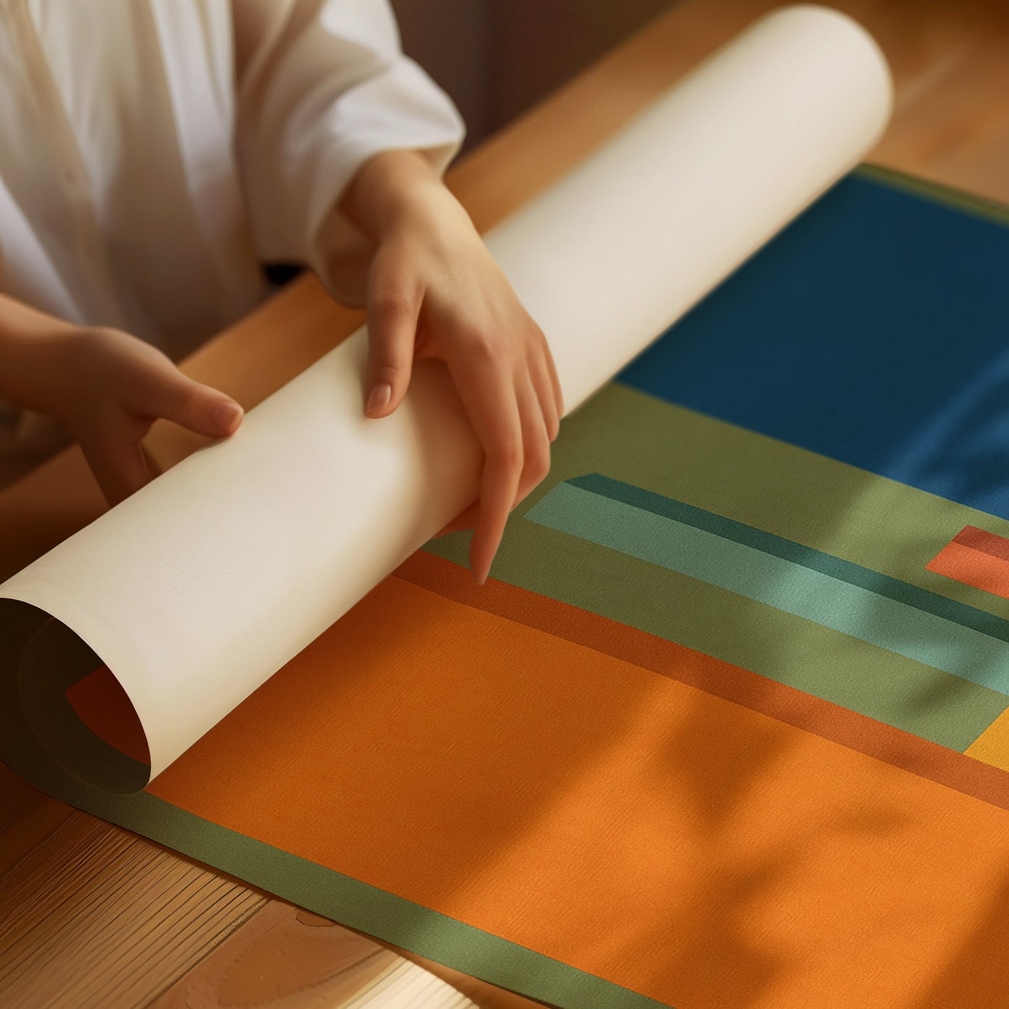 Toile d'art abstraite géométrique vibrante