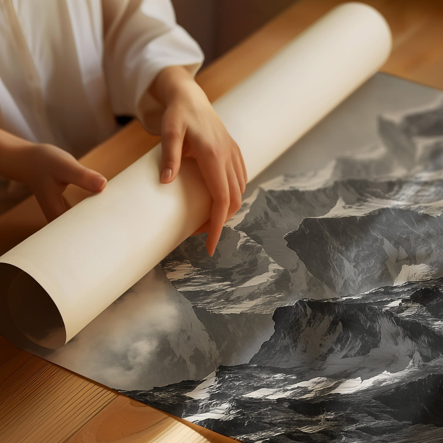 Monochrome Majesty – Black & White Alpine Mountain Print