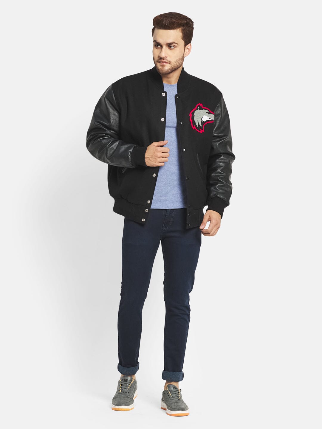 Blouson universitaire Loup noir