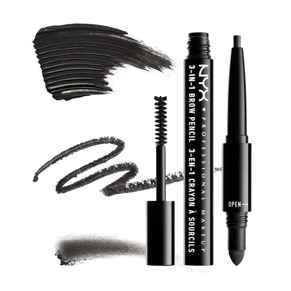 Crayon à sourcils 3-en-1 NYX - Noir