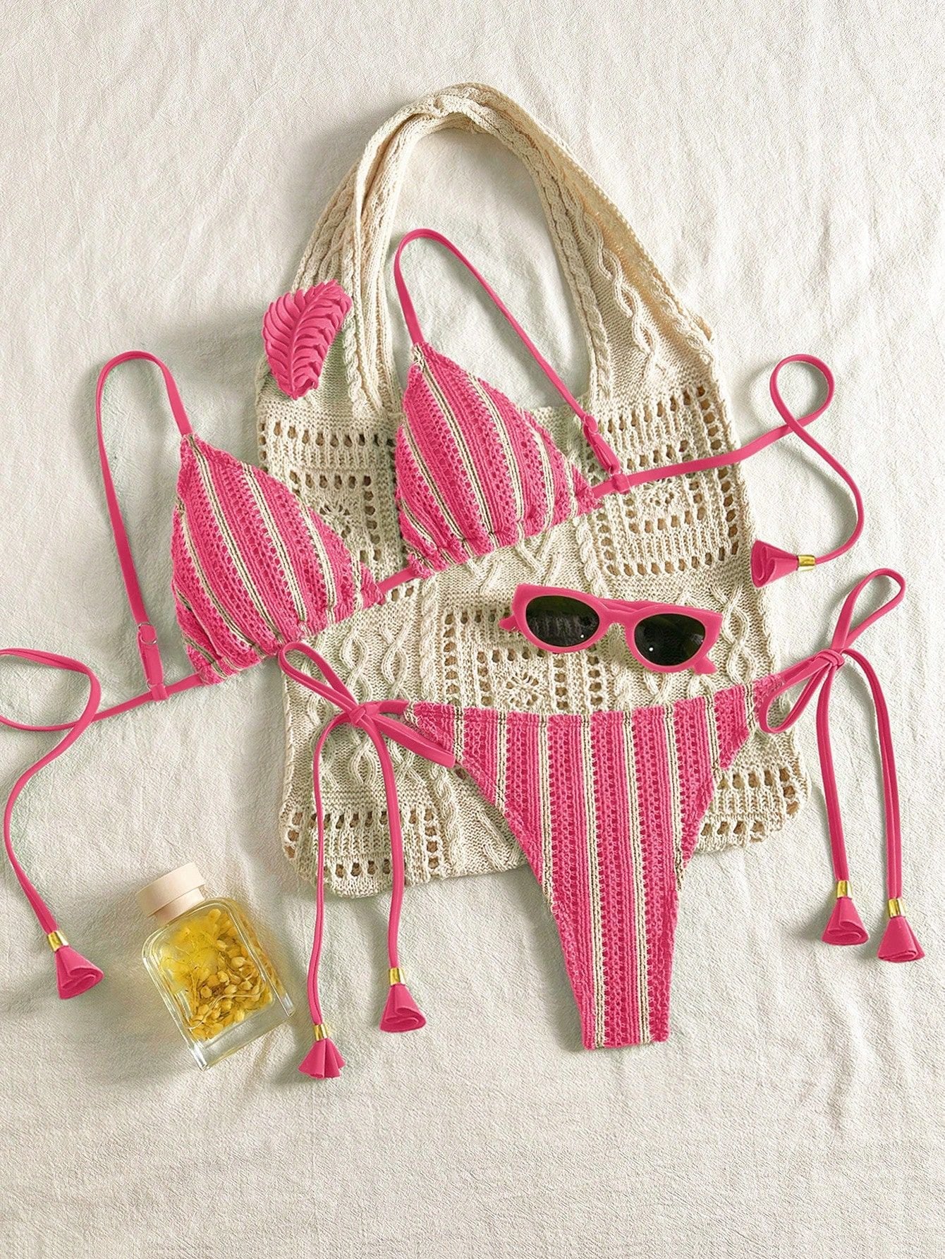 Bikini Set Special Multi color Double Strap Swimsuit Women's Bathing Suit