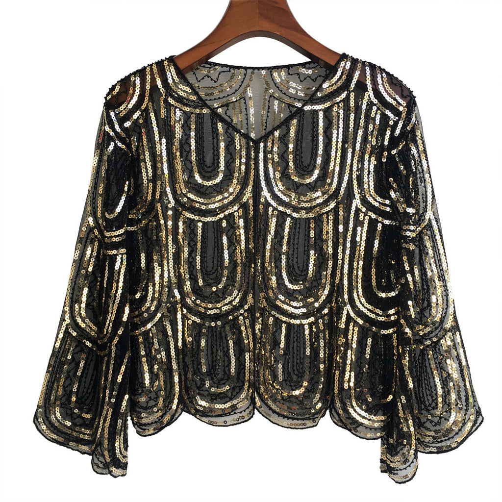 Women's Fashionable All-matching Party Banquet Sequined Coat