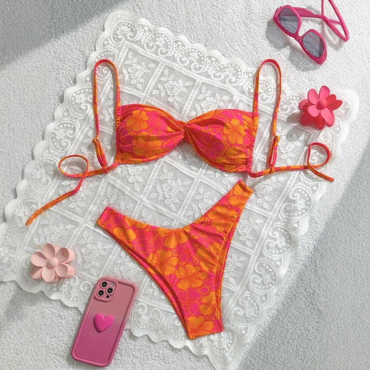 Printed Bikini Swimsuit for Women Sexy Two Piece Set Beach Vacation Swimwear