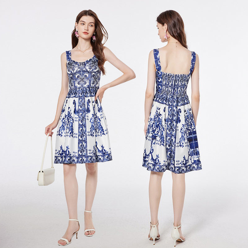 Robe d'été courte à manches courtes pour célébrité