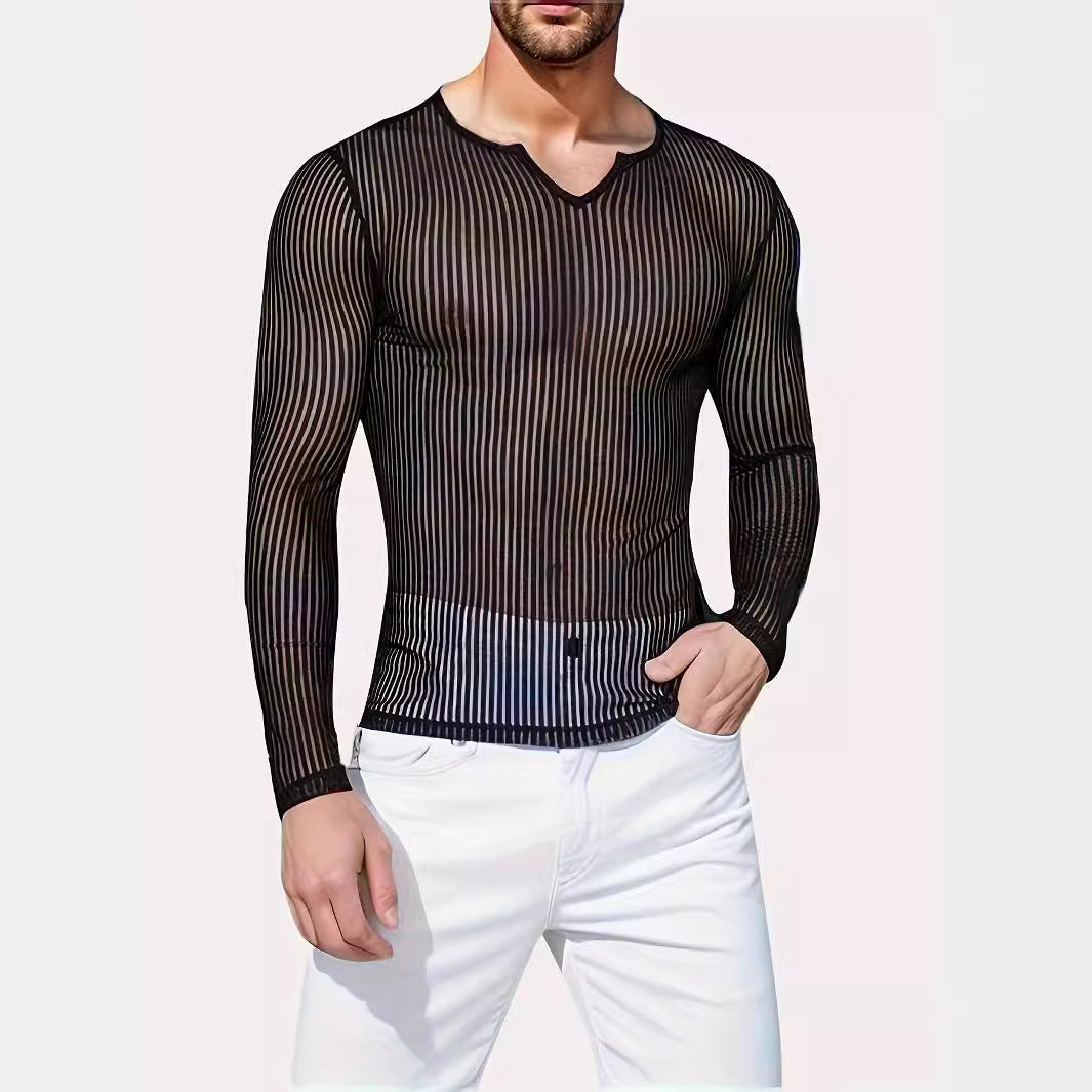 Fitness Breathable Mesh Hollow Out Bottoming Shirt