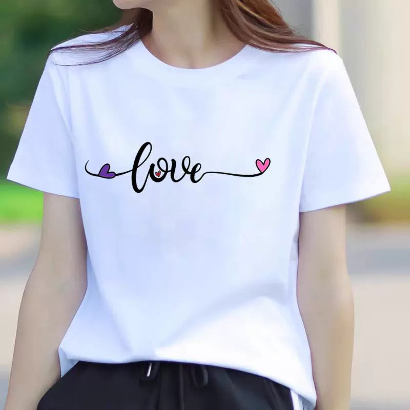 Women's Butterfly Floral Print Short Sleeve T-Shirt