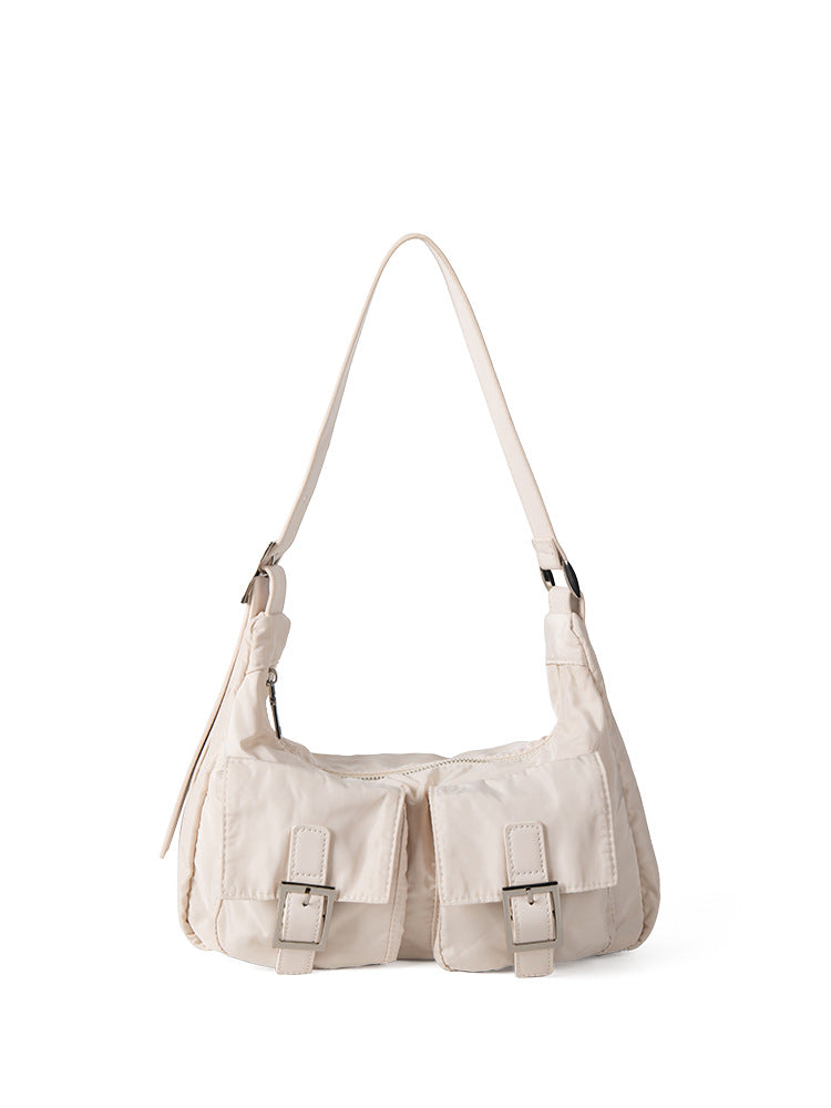 Design multi-pocket lightweight nylon shoulder armpit bag, women's versatile commuter handbag, women hobo bag small