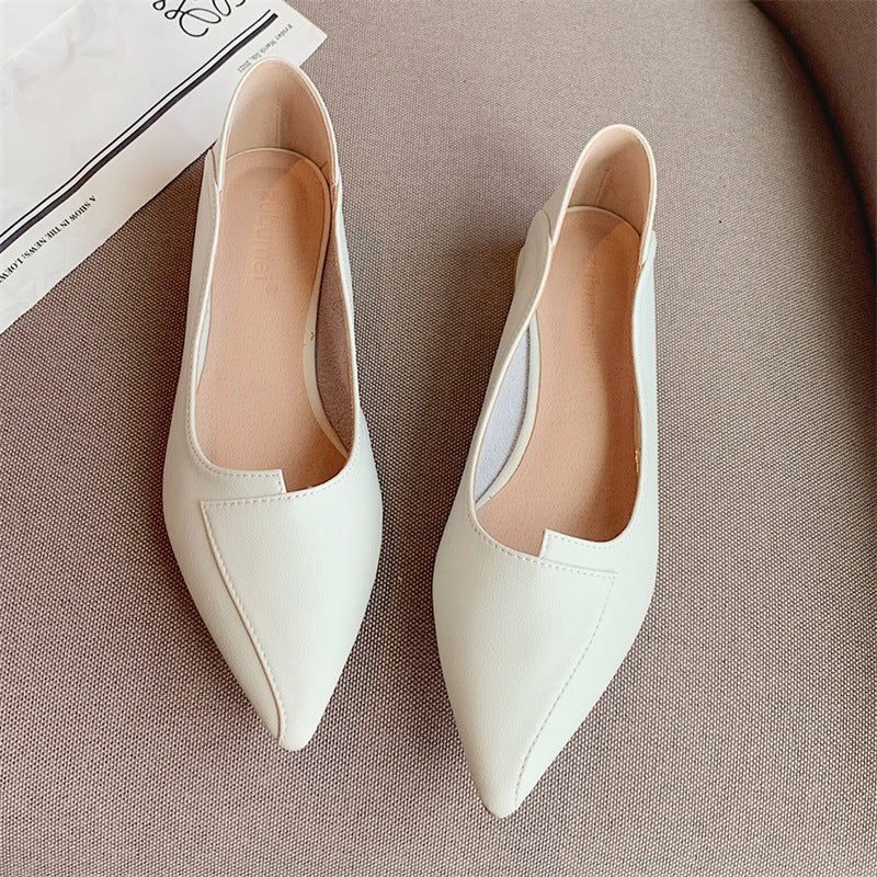 Pointed-toe Chunky Heel Two-Way Shoes