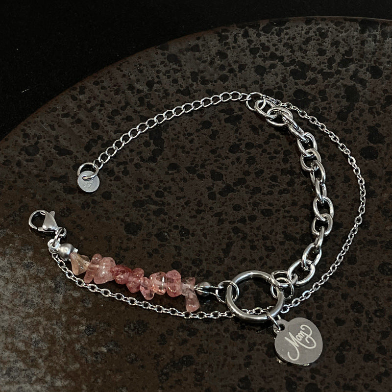 Heart Stitching Gravel Bracelet