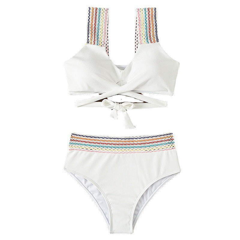 Women's Sexy Bikini Swimsuit Two Piece with Straps Beach Swimwear